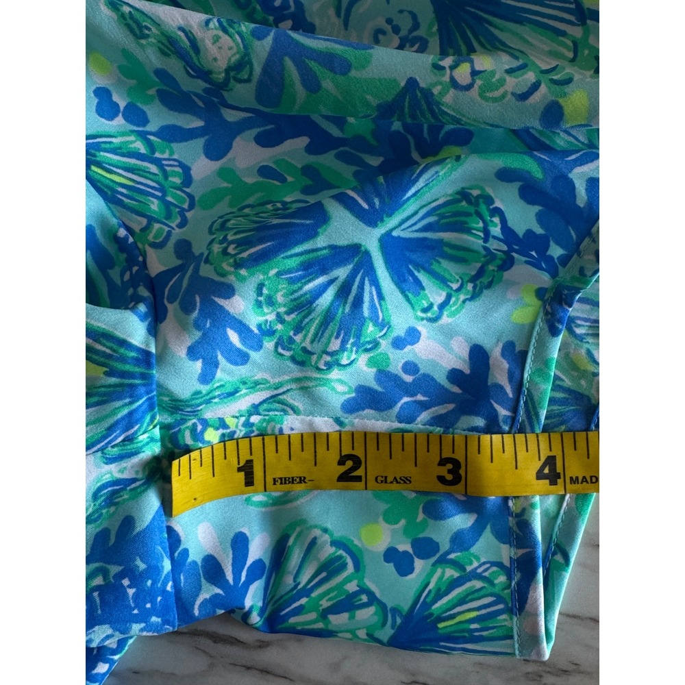Lilly Pulitzer Luxletic Mermaid Seahorse Print Running Shorts Blue Green XL - Picture 5 of 7